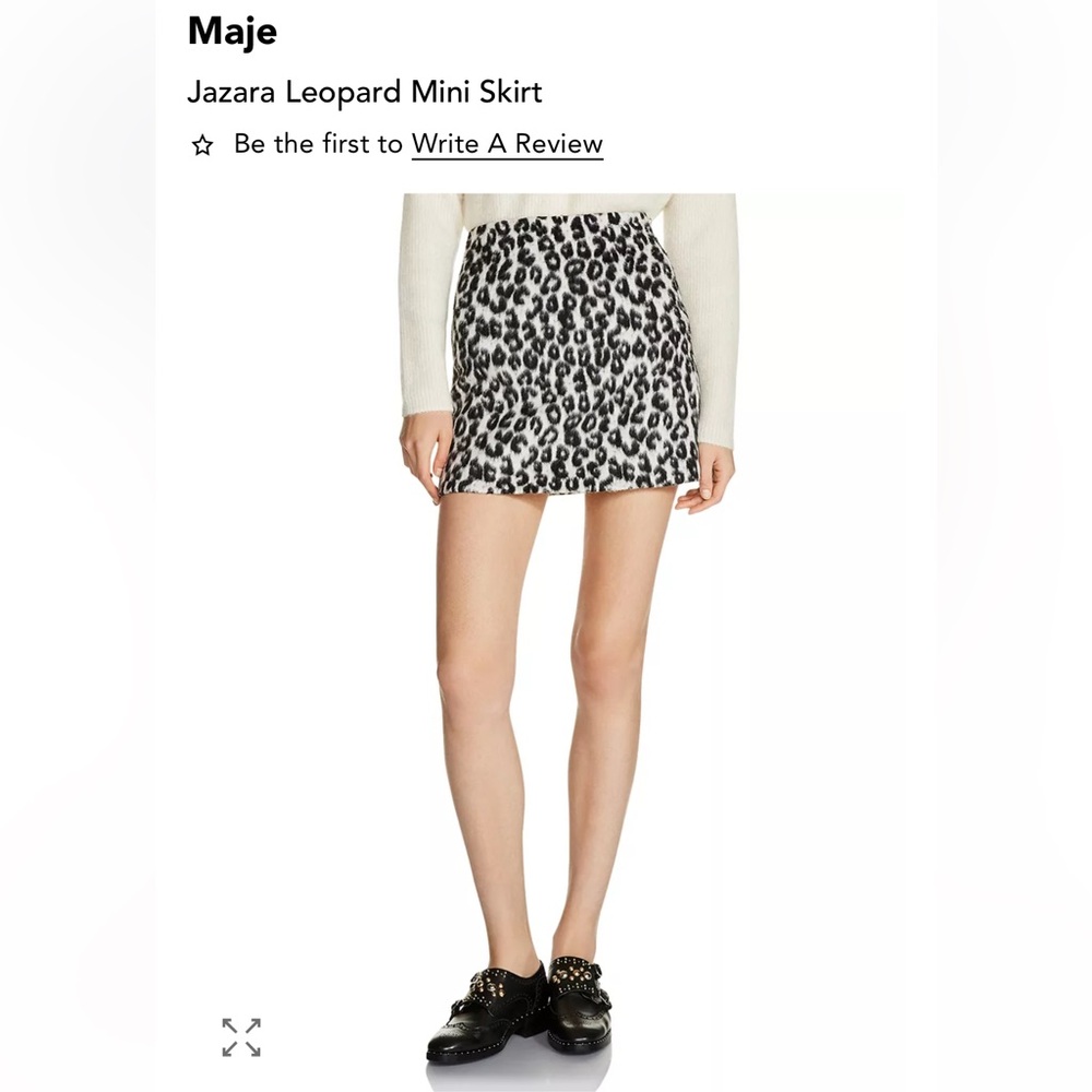 Maje Jazara Leopard Mini Skirt Size S